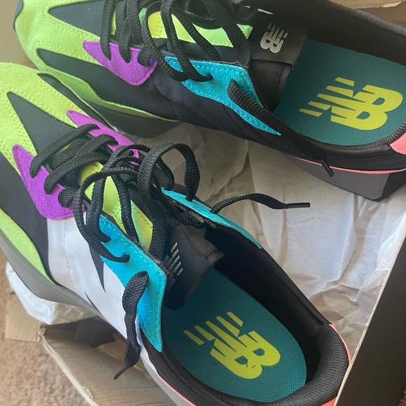 New Balance Neon Green and Purple Sneakers - Picture 4 of 5